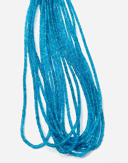 Blue Apatite Smooth Rondell Beads