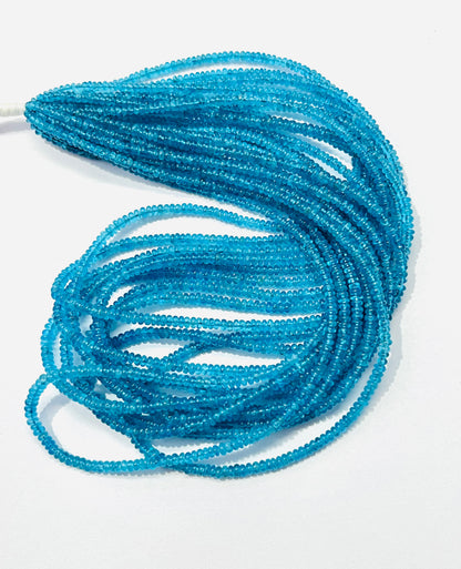 Blue Apatite Smooth Rondell Beads