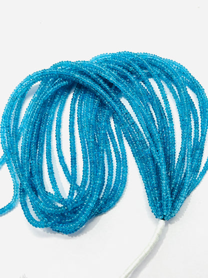 Blue Apatite Smooth Rondell Beads