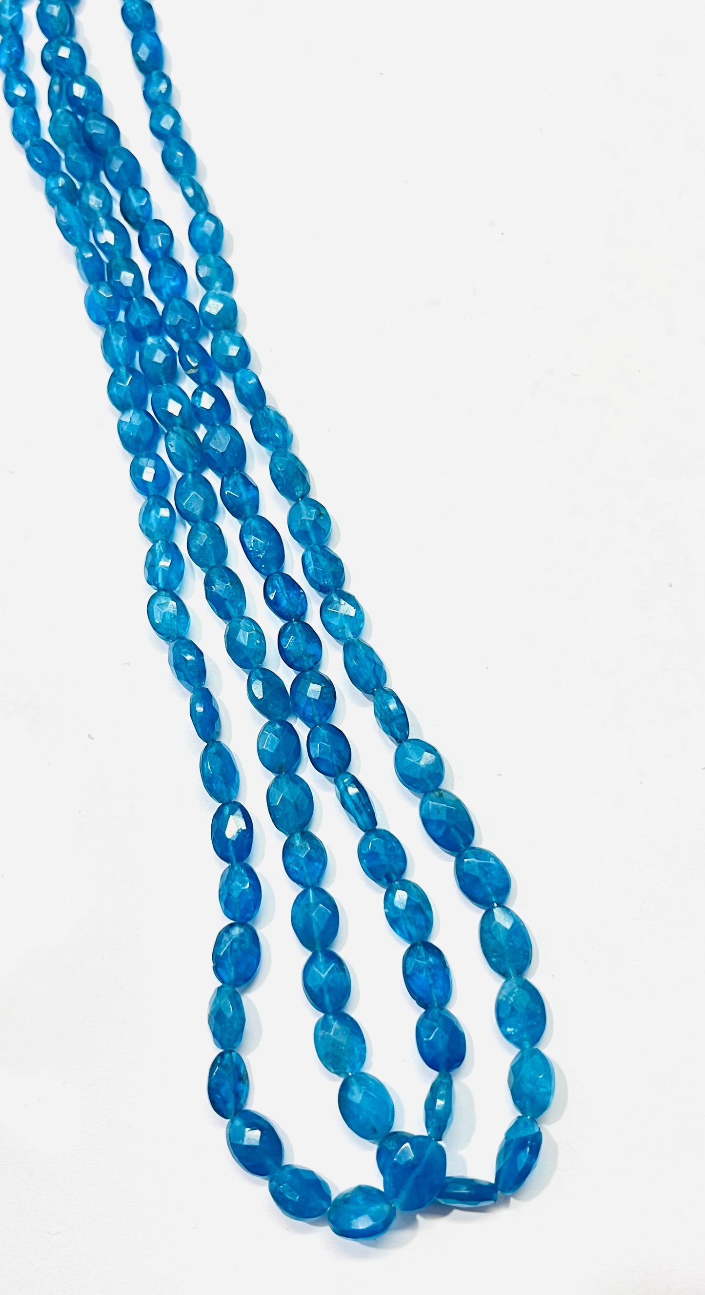 Neon Apatite Faceted Oval Semi Precious Gemstone Beads