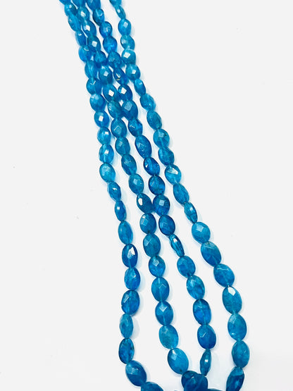 Neon Apatite Faceted Oval Semi Precious Gemstone Beads