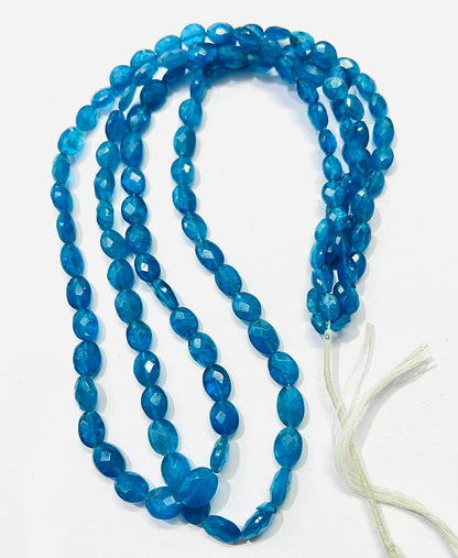 Neon Apatite Faceted Oval Semi Precious Gemstone Beads