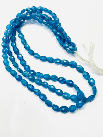 Neon Apatite Faceted Oval Semi Precious Gemstone Beads