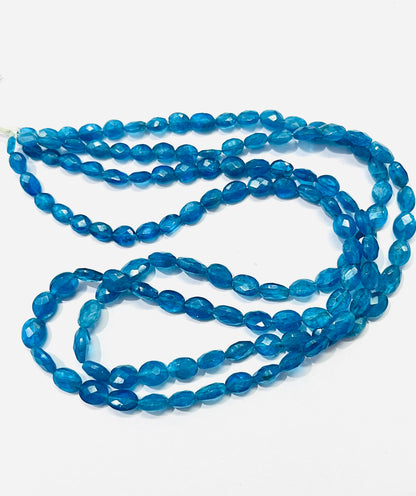 Neon Apatite Faceted Oval Semi Precious Gemstone Beads