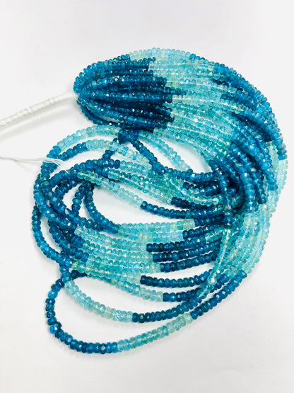 Natural Multi Neon Apatite Faceted Rondell Semi Precious Beads 4-5 mm