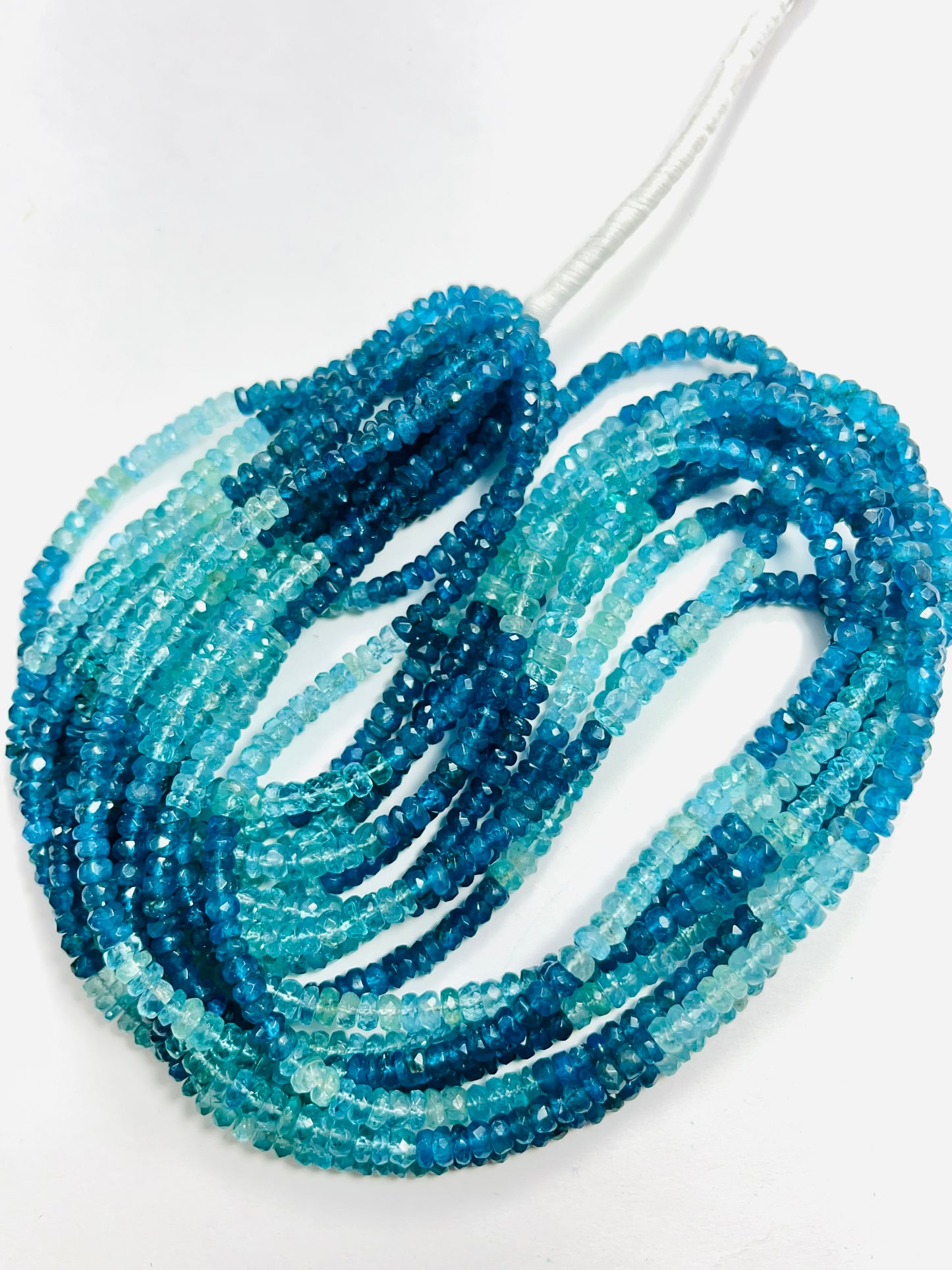 Natural Multi Neon Apatite Faceted Rondell Semi Precious Beads 4-5 mm